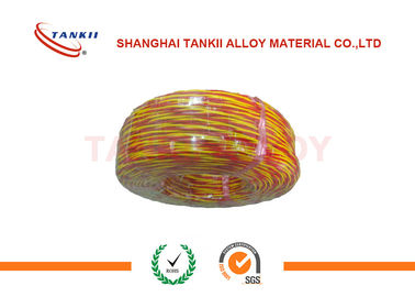 黄色および赤い色の高温無水ケイ酸のガラス繊維1000のCの熱電対延長ワイヤー2*0.711mm